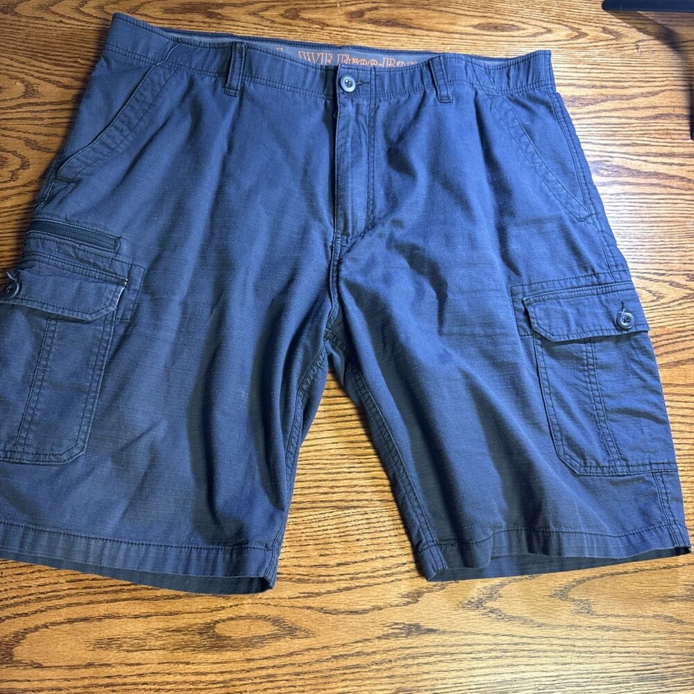 WearFirst Shorts Mens 40 Blue Stretch Cargo Free-Band Travel 10 Inseam Casual